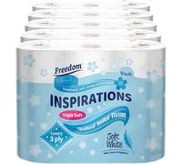 Freedom Inspirations Luxury 3Ply Toilet Roll - 45 Quilted Soft White and Scented Hygiene Bulk White Toilet Tissue and Loo Rolls