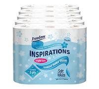 Freedom Inspirations Luxury 3Ply Toilet Roll - 45 Quilted Soft White and Scented Hygiene Bulk White Toilet Tissue and Loo Rolls