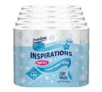 Freedom Inspirations Quilted Soft White 3 Ply Toilet Paper Roll, 45 Rolls