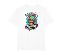 Freedom is My Favorite Flavor T-Shirt, Men's Big and Tall, White, 5X Tall