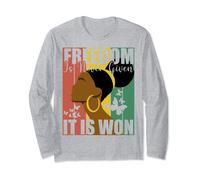Freedom Is Never Given It Is Won African American Woman Long Sleeve T-Shirt