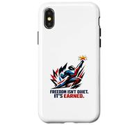 Freedom Isn’t Quiet It's Earned Red White & Blue Power Star Case for iPhone X/XS