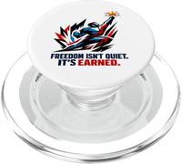 Freedom Isn’t Quiet It's Earned Red White & Blue Power Star PopSockets PopGrip for MagSafe