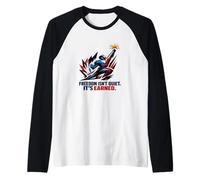 Freedom Isn’t Quiet It's Earned Red White & Blue Power Star Raglan Baseball Tee