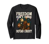 FREEDOM ISN'T FREE DEFEND LIBERTY patriot animals defending Long Sleeve T-Shirt