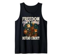 FREEDOM ISN'T FREE DEFEND LIBERTY patriot animals defending Tank Top
