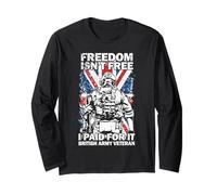 Freedom Isnt Free I Paid For It British Veteran Flag UK Long Sleeve T-Shirt