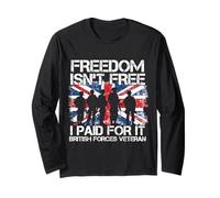 Freedom Isn't Free I Paid For It British Veteran Flag UK Long Sleeve T-Shirt