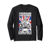 Freedom Isnt Free I Paid For It British Veteran Flag UK Long Sleeve T-Shirt