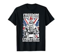 Freedom Isnt Free I Paid For It British Veteran Flag UK T-Shirt