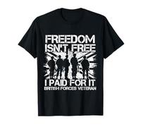 Freedom Isn't Free I Paid For It British Veteran UK Flag T-Shirt