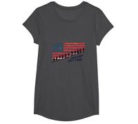 Freedom Isn't Free: Patriotic Tribute to American Heroes T-Shirt, Girls, Dark Heather Grey, XS