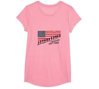 Freedom Isn't Free: Patriotic Tribute to American Heroes T-Shirt, Girls, Pink, Large