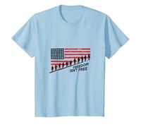 Freedom Isn't Free: Patriotic Tribute to American Heroes T-Shirt, Kids, Baby Blue, 2 Years