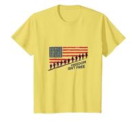 Freedom Isn't Free: Patriotic Tribute to American Heroes T-Shirt, Kids, Lemon, 2 Years