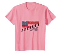 Freedom Isn't Free: Patriotic Tribute to American Heroes T-Shirt, Kids, Pink, 2 Years