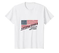 Freedom Isn't Free: Patriotic Tribute to American Heroes T-Shirt, Kids, White, 2 Years