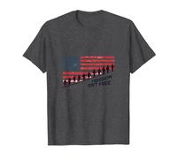 Freedom Isn't Free: Patriotic Tribute to American Heroes T-Shirt, Men, Dark Heather Grey, 5XL
