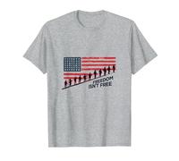 Freedom Isn't Free: Patriotic Tribute to American Heroes T-Shirt, Men, Heather Grey, XL