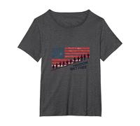 Freedom Isn't Free: Patriotic Tribute to American Heroes T-Shirt, Women's Plus, Dark Heather Grey, 2X