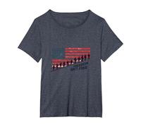 Freedom Isn't Free: Patriotic Tribute to American Heroes T-Shirt, Women's Plus, Heather Blue, 2X