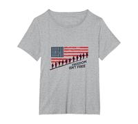 Freedom Isn't Free: Patriotic Tribute to American Heroes T-Shirt, Women's Plus, Heather Grey, 2X