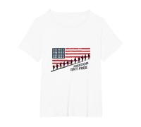 Freedom Isn't Free: Patriotic Tribute to American Heroes T-Shirt, Women's Plus, White, 2X