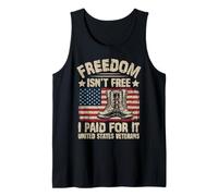 Freedom Isn't Free Patriotic Veteran American Flag Military Tank Top