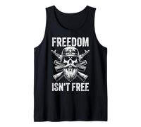 Freedom Isn't Free Proud Soldier Skull Military Veteran Tank Top