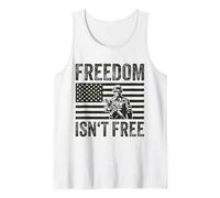 Freedom Isn't Free Proud Soldier US Flag Military Veteran Tank Top