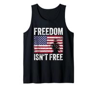 Freedom Isn't Free Proud Soldier US Flag Military Veteran Tank Top