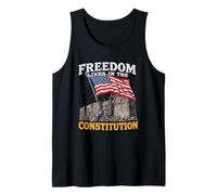 Freedom Lives in The Constitution USA Patriotic Liberty Tank Top