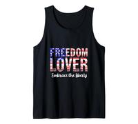 Freedom Lover Embrace The Liberty Patriotic Typography Tank Top