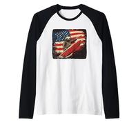 Freedom Loving Sloth Rides the Surf for Boys and Girls Raglan Baseball Tee
