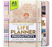 Freedom Mastery - Weekly & Monthly Planner | Gratitude Journal for Woman & Men | Personal Organiser for Productivity & Mental Health | Include Stickers & Foldable Vision Board - A5 (5.8" x 8.3")