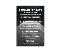 Freedom Motivational Poster 7 Rules for Life Boys Girls Room Wall Art Vintage Motivational Wall Art Canvas Print Artwork Photo Living Room Bedroom Kitchen Decor Gift 20x30inch(50x75cm) Unframe