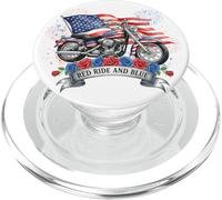 Freedom Motorcycle Red Ride And Blue Patriotic biker PopSockets PopGrip for MagSafe