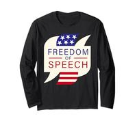 Freedom of Speech Patriotic Stars and Stripes Long Sleeve T-Shirt