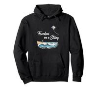 Freedom On A String Kite Flying Beach Sky Lover Pullover Hoodie