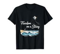 Freedom On A String Kite Flying Beach Sky Lover T-Shirt