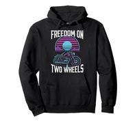 Freedom On Two Wheels Retro Motorcycle Rider Pullover Hoodie