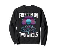 Freedom On Two Wheels Retro Motorcycle Rider Sweatshirt