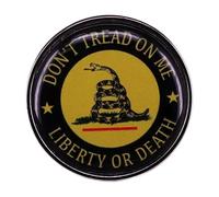 Freedom or Death Pin - Backpack Denim Enamel Brooch with Gadsden Snake, Normal, Non-precious metal