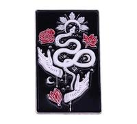 Freedom or Death Pin - Backpack Denim Enamel Brooch with Gadsden Snake, Normal, Non-precious metal