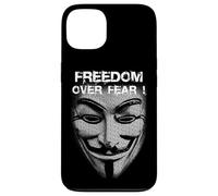 Freedom Over Fear Hacker Mask Picture From Words Freedom Case for iPhone 13