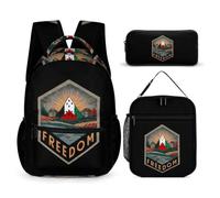Freedom Palestine Backpack Set Rucksack Insulated Lunch Bag Makeup Bag