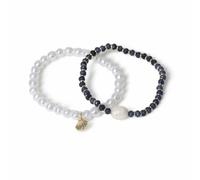 Freedom Pearl and Blue Bead Stretch Bracelet Set