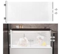 Freedom Retractable Bathtub Splash Guard for Kids and Pet ,Stop water splashing& protect your bathroom.Splash guard for bathtub.shower splash guard.tub splash guard.retractable shower splash guard