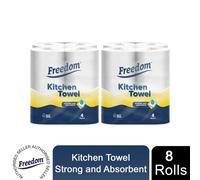 Freedom Rhino 2-Ply Liqui-Sorb Super Absorbent Kitchen Paper - 48 Rolls, Multipurpose, Food Safe, Extra Strong