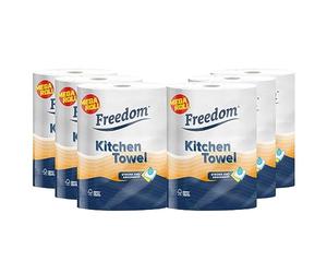 Freedom Rhino Jumbo Luxury Kitchen Towel Rolls, Super Strong & Absorbent 6 Rolls